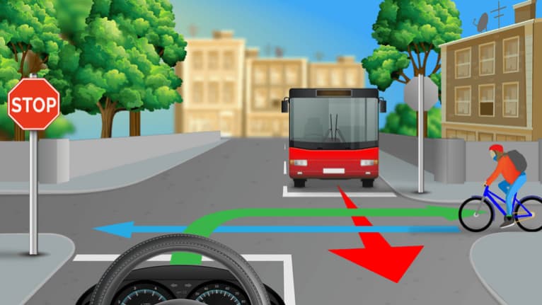 Conducătorul auto ar trebui să lase autoturismul galben să treacă.