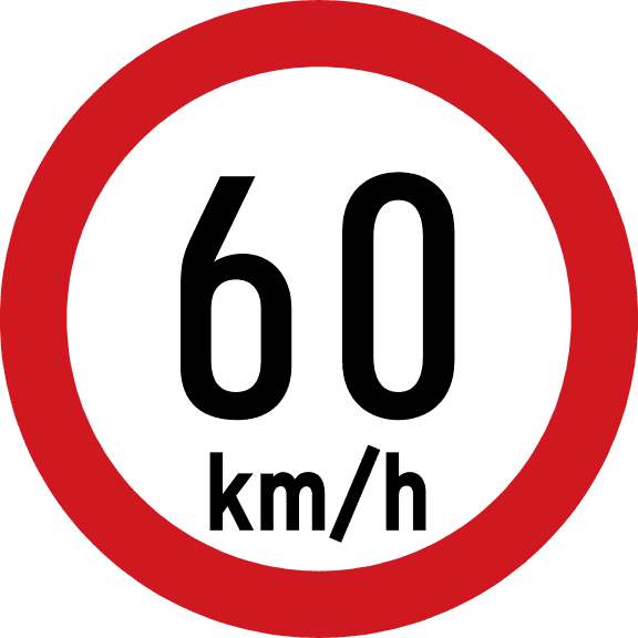 Viteza maximă este de 60 km/h.